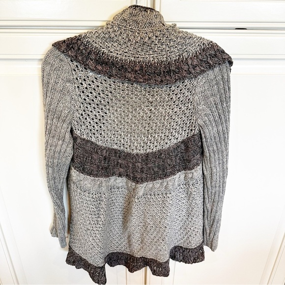 Cabi Women’s Open Thick Knit Cotton Cardigan Ruffle Circle Sweater Cozy Hygge S - Picture 8 of 8